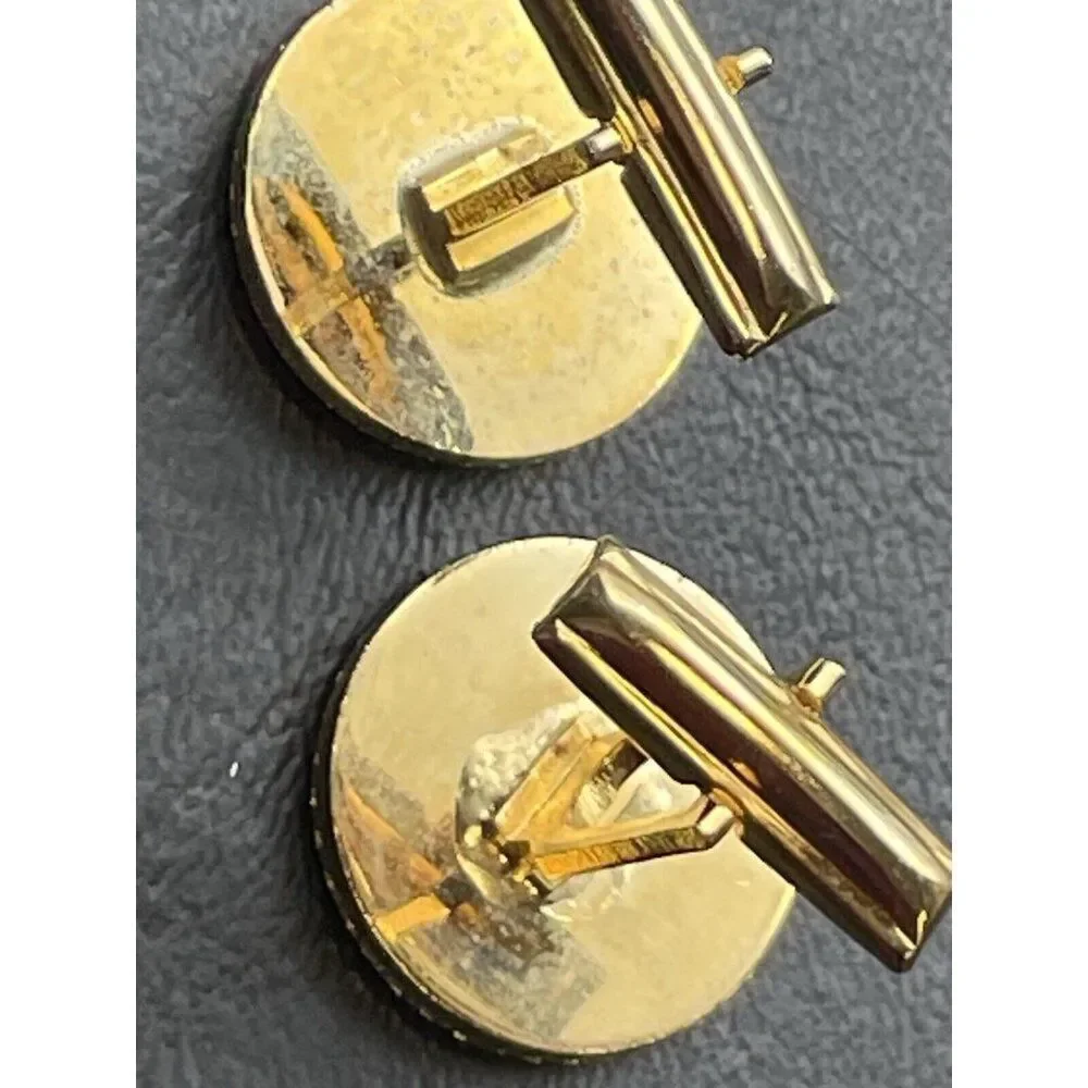 Vintage Gold Tone Skyward Cruise Ship Cufflinks & Tie Bar Set Retired